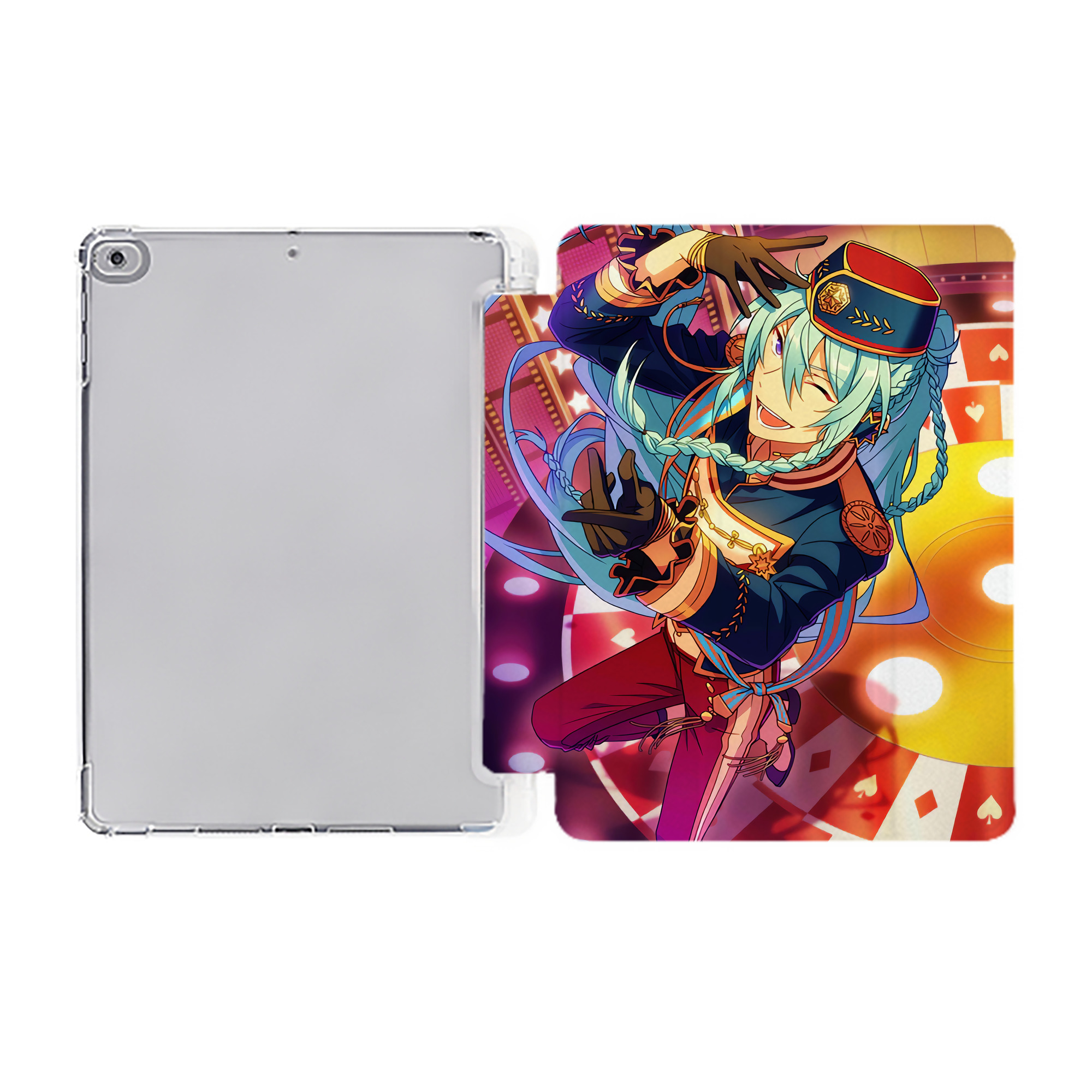 （画像用） あんさんぶるスターズ! Ensemble Stars IPad ケース ペン収納付き 三つ折りスタンド PUレザー×シリコン 対応機種9.5/10.5/10.9インチ